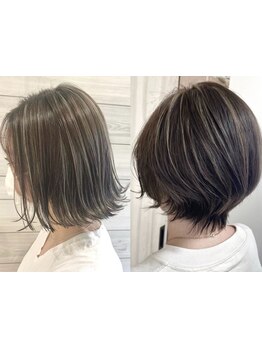 【渋沢駅前】大人ハイライトカラーとトリートメントで潤いたっぷりダメージレス＊艶のある透明感ヘアを再現