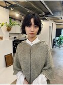 ショートボブ/ミニボブ/ニュアンスパーマ/顔周りカット/20代30代