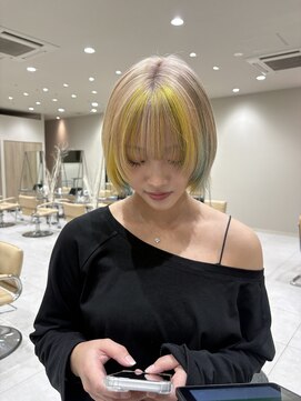 アッドバイケンジ(Add.. by KENJE) お任せデザインカラー×レイヤーボブ戸塚/ダブルカラー/ブリーチ