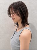 くびれレイヤー/オリーブベージュ/顔周り/シースルー/恵比寿