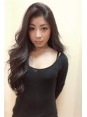 【morio池袋】黒髪かきあげロング