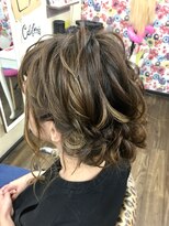 ヘアセットアップス(UP's) ☆黒髪でもゆるっと崩して♪『ふんわりローアップスタイル♪』☆