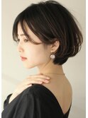 手入れ簡単　前髪長め　毛先ワンカール　ショートボブ