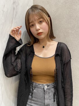 ロンド レア 天神大名店(Lond Le’a) ダブルカラー/インナーカラー/イヤリングカラー/こなれミディ