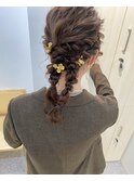 ヘアセット ヘアアレンジ 編み下ろし