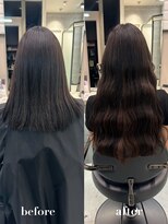 リリー(Lilley)&nbsp;【lilley 稲永麻衣】エクステ+ブリーチなしカラー+天神韓国ヘア