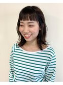 ボブパーマ/黒髪パーマ/切りっぱなしボブ/ショートボブ