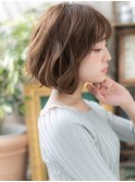 ★グレーベージュゆるふわAラインボブパーマ20代30代40代★10