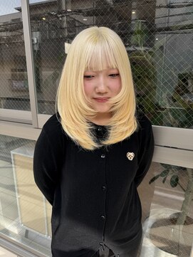 マルフェ 天王寺(marfe) ハイトーンカラー　抜きっぱなしレイヤーカット