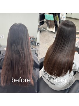 ガルボヘアー 桟橋店(garbo hair) 髪質改善 くせ毛 ストレート 縮毛矯正 艶髪 ロング 湿気対策