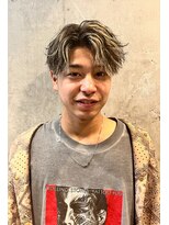 サロンリベルテ(salon Liberte)&nbsp;無造作束感パーマ×メンズブリーチメッシュでモテ髪に