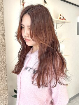 オレンジブラウン/ダブルカラー/オレンジカラー/髪質改善