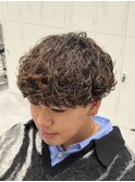 波巻きツイストスパイラルツーブロック刈り上げメンズパーマ