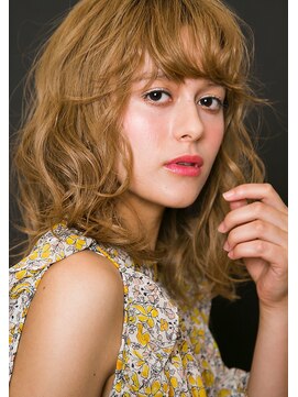 エムサロン 前橋川原(emusalon) ハニーベージュ×ふわふわミディ