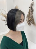 フェイスフレーミングカラー×ミニボブ