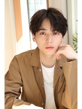 ネイビー(NAVY) 女子ウケ◎韓流ナチュラルコンマバング ミニセンターパート