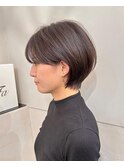 大人可愛いひし形丸みショートボブ　アッシュブラウン匠
