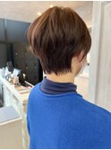 福山人気大人ショートふんわり癖毛パーマ風20代30代40代斜め前髪