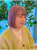 顔周りレイヤーカット/ブリーチカラー前髪デザインカラー