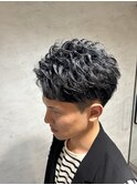 スペインカールスパイキーショートフェザーパーマメンズパーマｓ