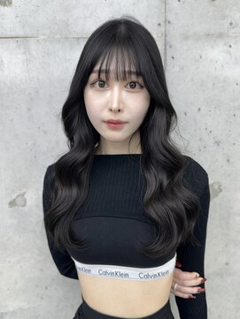 ビューブルー 亀戸錦糸町(VIEW BLUE) 美髪カールブルーブラック韓国レイヤーロングセミディ顔周り前髪