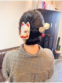 ツヤ髪スタイルニュアンスカラーショートボブセンターパート