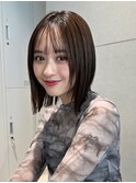 くびれヘア切りっぱなしボブ外はねぱっつんボブ大人ボブ前髪