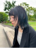 切りっぱなしボブ&ウルフレイヤー/グラデーションカラー