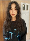 ミディアム・ロングパーマ/コテ巻き風/ゆるめ/韓国風/20代/30代