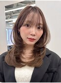 レイヤーカットミディアムレイヤー顔まわり銀座ハイレイヤーボブ