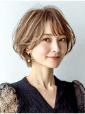 40代50代60代/脱白髪染め白髪ぼかしハイライト/大人ショート