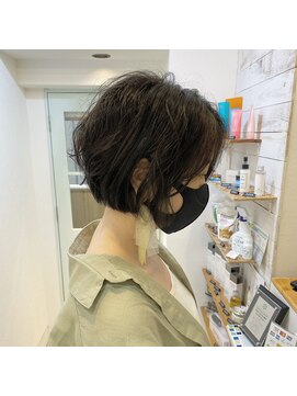 レンク(LENC) Coast.パーマ×ショートボブ×ショートヘア×グレージュ