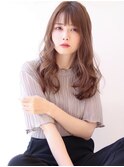 【ミルクベージュ小顔透明感シースルーバングヘーゼルベージュ】