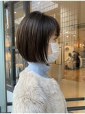 シンプルボブ×ショコラベージュ