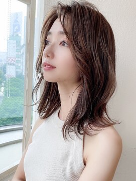 シルクレイ 吉祥寺店(Silk-lei) 大人かわいい小顔セミディマロンベージュ20代30代吉祥寺