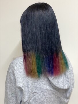 ベルクープス 天王寺店(Belle Coupes) 【BelleCoupes】橋口大 毛先カラー レインボー インナーピンク