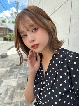 レイリー 原宿 表参道(Rayreee) 大人可愛い☆ くびれボブ インナーカラーシルキーベージュ