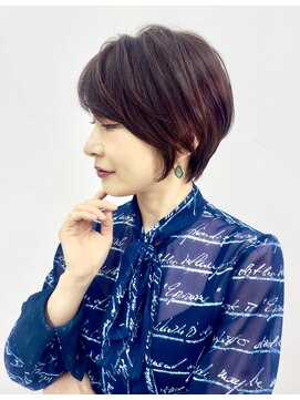 トニーアンドガイ 青山店(TONI & GUY) 大人くびれショート ピンクベージュシアカラーショートヘア