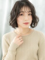 ヘアーリゾートパル(HAIR RESORT PAL)&nbsp;ミルクティーアッシュボブパーマミストバングb天王台30代40代
