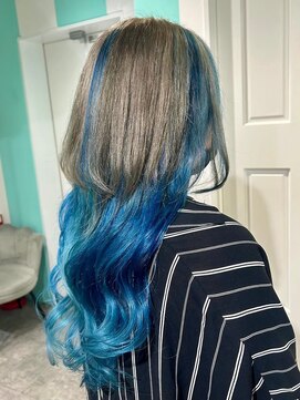 マティーナ ヘアー 池袋(Matina hair) 【デザインカラー×グレー×ブルー】20代30代40代50代