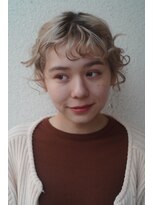 切りっぱなしボブエアリーロング美髪ピンクブラウン