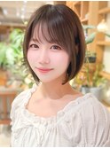 ナチュラルボブ前髪ありイメチェン20代30代40代50代ショートボブ