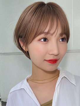 サンド 名古屋(sand) アプリコットオレンジくびれヘアハイライトカラー名古屋ショート