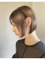 アース 名駅店(HAIR&MAKE EARTH)&nbsp;大人女子♪ 透明感カラー あご下ボブ 内巻きボブ