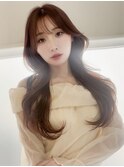 レイヤーカット　くびれヘア　韓国ヘア