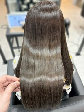 ハーシーバイアポロ 相模大野(HERSHE by apollo) x髪質改善/ホワイトグレージュ/レイヤーカット/チェリーブラウン