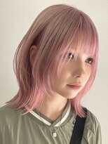 サンクマーケット 渋谷(cinq MARKET) 渋谷顔周りレイヤーカットコーラルピンクアッシュピンクベージュ