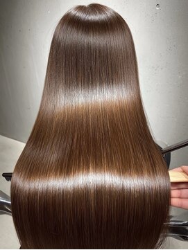 ダル 渋谷/表参道(DAL.) 美髪ストレート矯正ロングレイヤー韓国風艶髪ベージュカラー