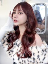 シオン(shion) 前髪カット大人ガーリーロング韓国ヘア_F31340