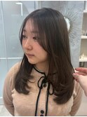 ボブ　ミディアムレイヤー　顔まわり　韓国風　艶髪　髪質改善